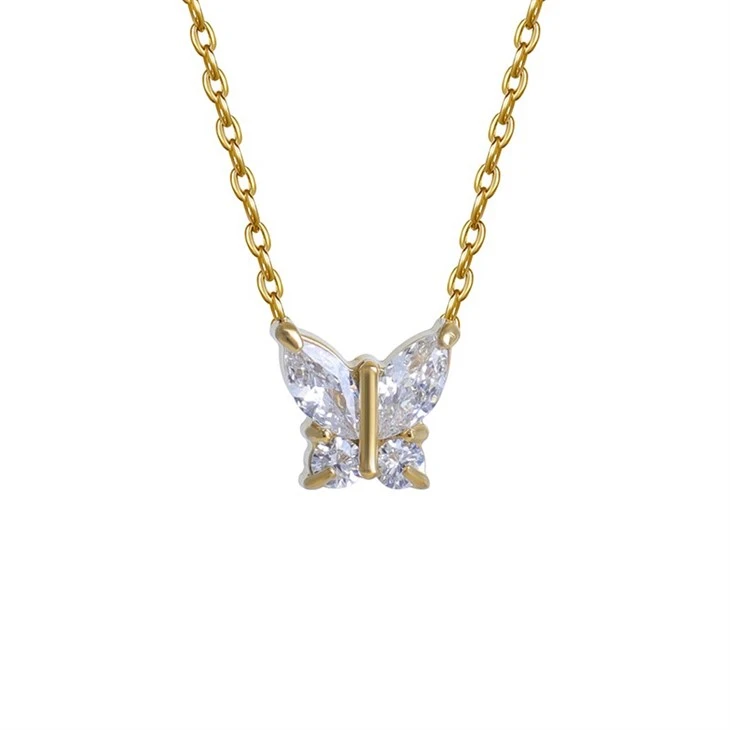 Stainless Steel Gold Cubic Zirconia Pendant Necklace Collection best